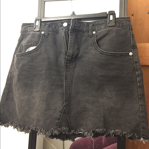 Wild Fable Black Jean mini skirt distressed - Picture 1 of 3